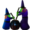 Inflatable witches height: 1.8m Halloween decoration with LED