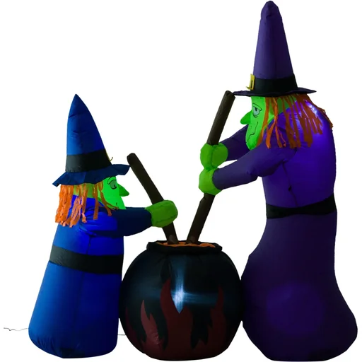 "Inflatable witches height: 1.8m Halloween decoration with LED image"