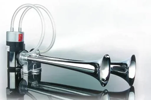"Two-tone compressor fanfare/ 12 Volt - air horn with mounting material image"
