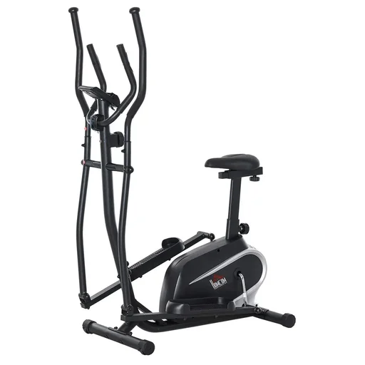 "Crosstrainer Elliptical trainer with 8 magnetic resistance levels Exercise bike with LCD monitor Steel PVC ABS Black 103 x 62 x image"