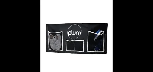 "Trampoline shoe and storage bag with 4 mesh compartments image"