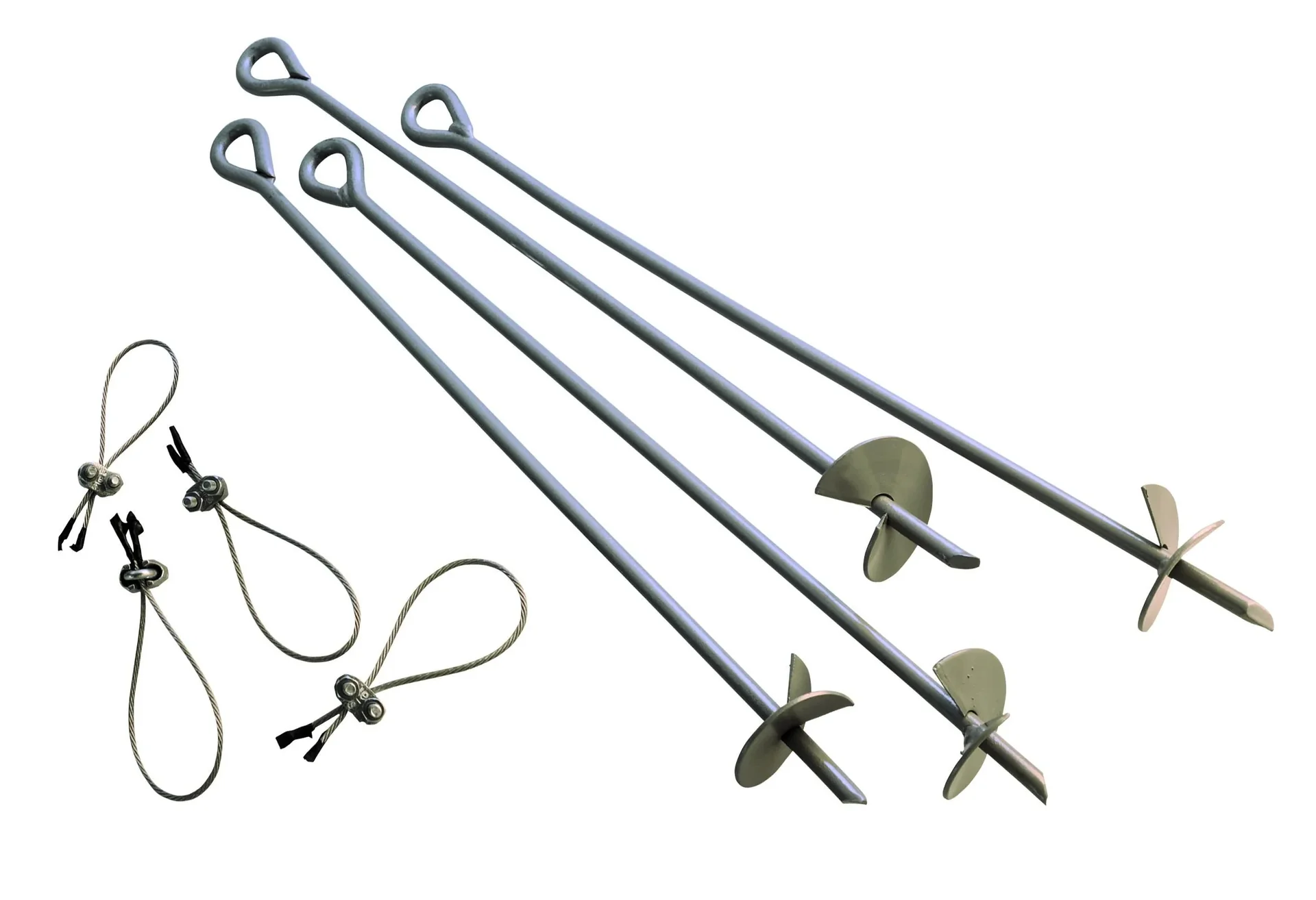 "Grondanker-set 69 cm 4 stuks zilver – stormanker voor weidetent, paviljoen & tent image"