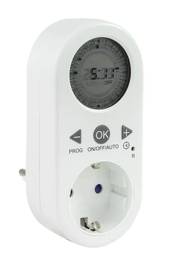 "Digital timer with LCD display, IP20, white image"
