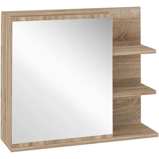 "Bathroom cabinet with mirror - wood look - 60 x 18 x 50 cm image"