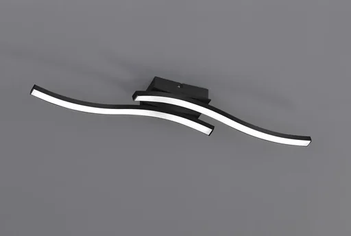 "LED ceiling light ROUTE, 2x5 W, 3000K, 2x500 lm, matt black, white plastic image"