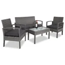 Polyrattan lounge set 7-piece - grey / anthracite