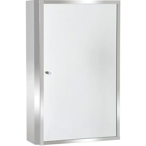 "Bathroom mirror with cabinet, silver image"