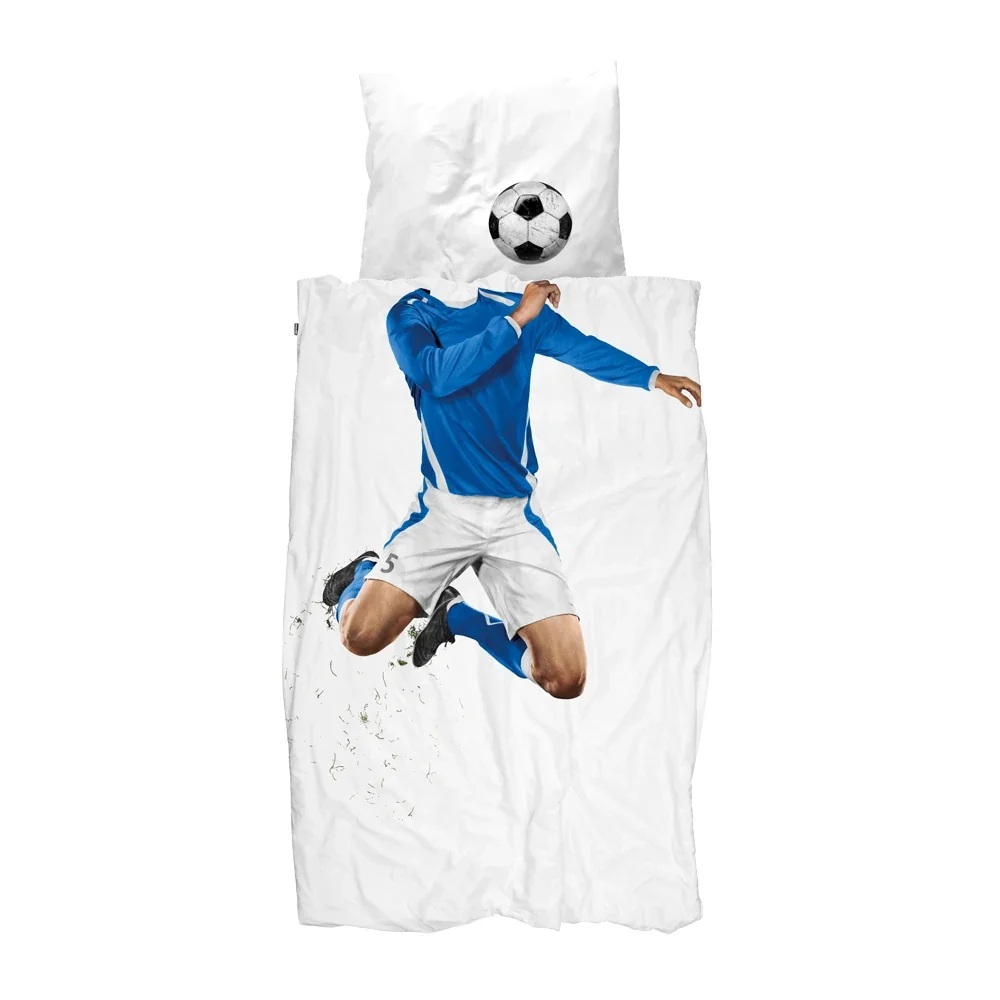 "Snurk beddengoed voetballer blauw 135 x 200 image"