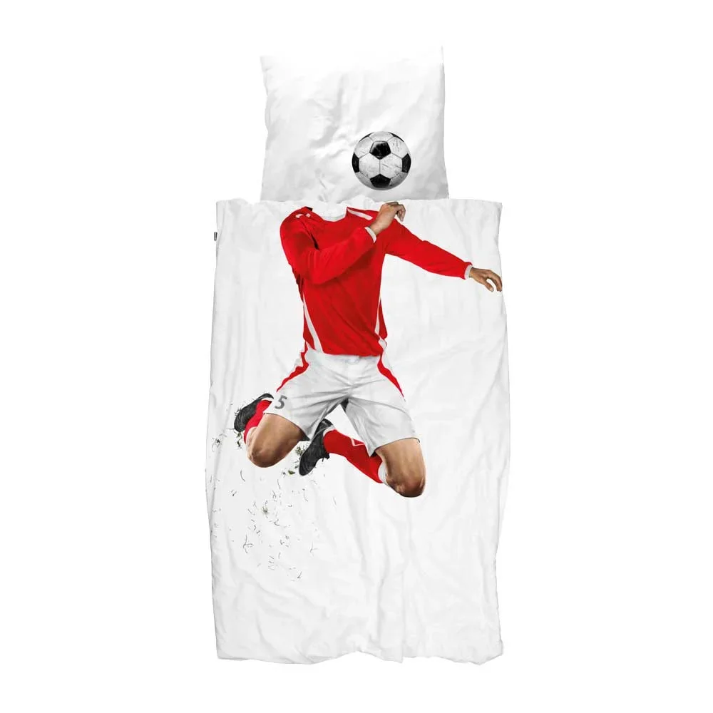 "Snurk beddengoed voetballer rood 135 x 200 image"