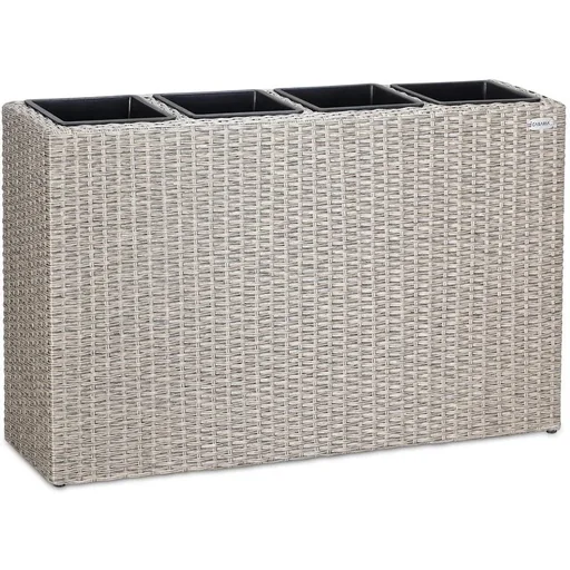 "Polyrattan planter cream 95x27x60cm image"