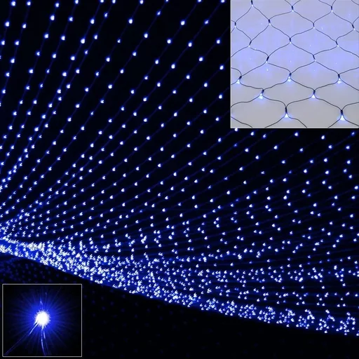 "Net light chain blue 160 LED 200x150cm image"