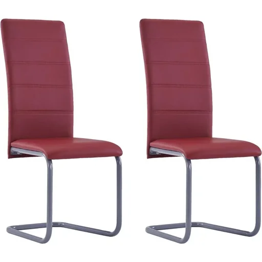 "Dining room chairs 2-seater faux leather red image"