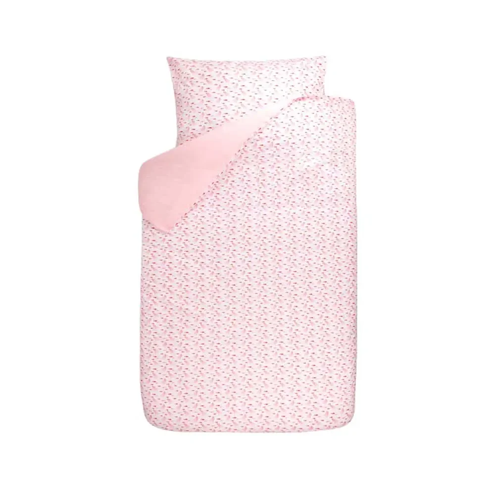 "Bink kinderbeddengoed Octo octopus & vis roze rood 100 x 135 image"
