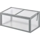 Mini greenhouse, wood + polycarbonate, grey, 90 x 46 x 40 cm