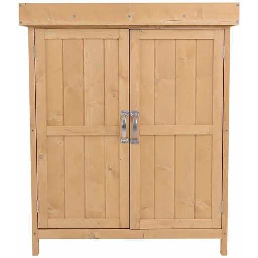 "Tool shed garden cabinet 2 compartments fir wood natural image"