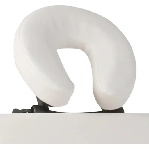 "Foldable massage table with wooden frame (four sections / cream-white) image"