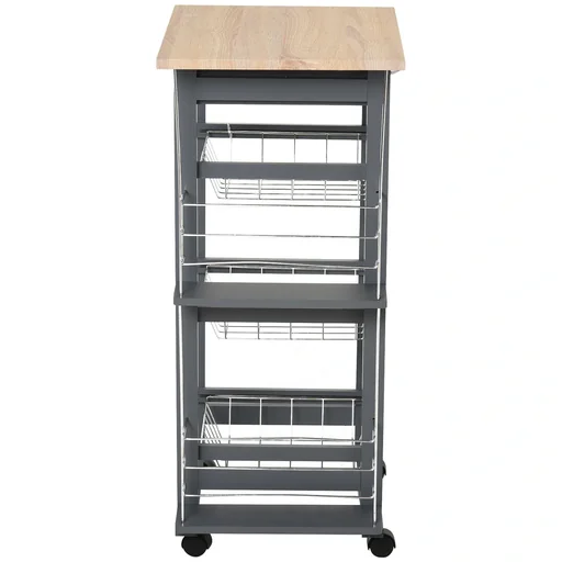 "Kitchen trolley on wheels outdoor, grey image"