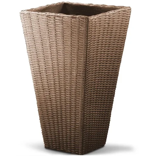 "Square woven pot 40x40x70cm taupe image"