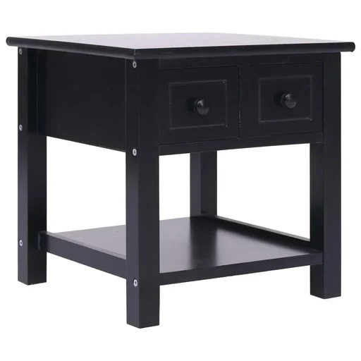 "Side table 40x40x40 cm Paulownia wood black image"