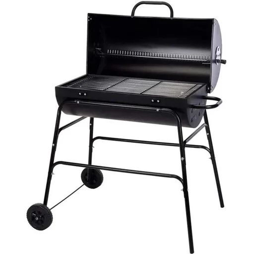 "BBQ XL charcoal grill - cylindrical shape - grill area (LxW) 71 x 35 cm - black image"