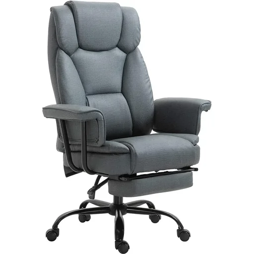 "Office chair with footrest grey image"