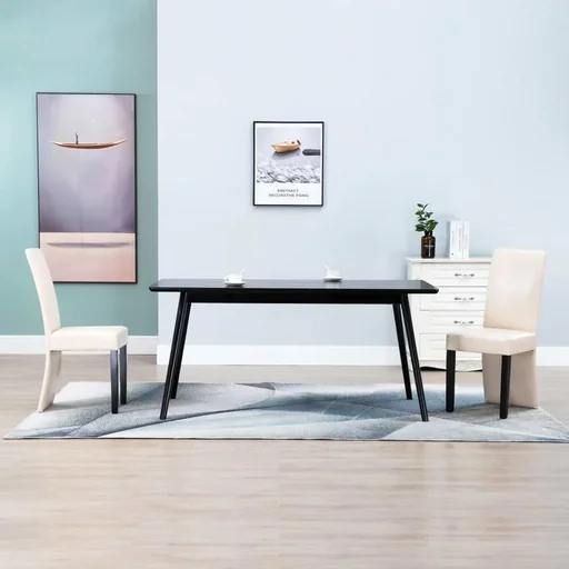 "2-piece dining room chairs, cream faux leather image"
