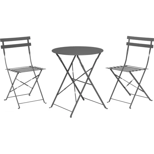 "Pro Garden 3-piece bistro set - anthracite - steel image"
