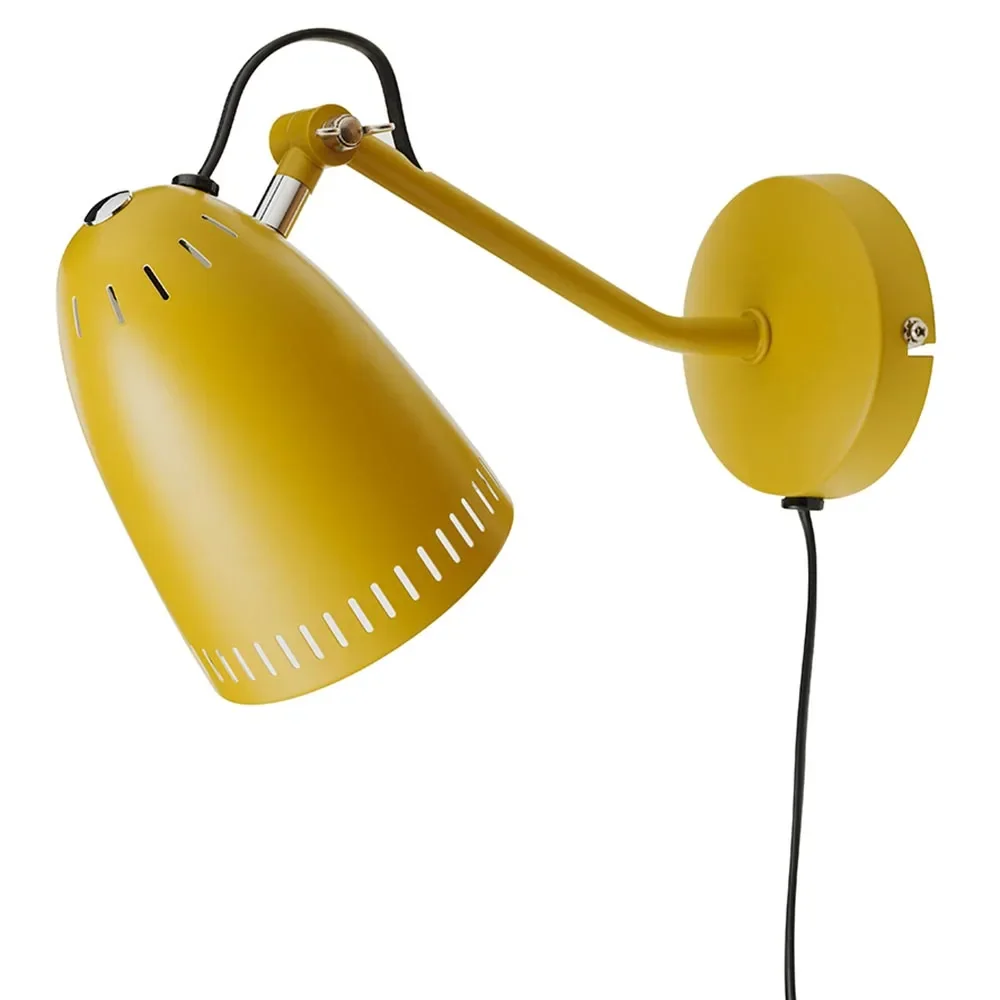 "Superliving wandlamp metaal "Dynamo" mat mosterdgeel image"