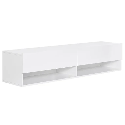 "TV cabinet, wall cabinet, TV chest of drawers, lowboard, modern TV table with folding compartments and open shelves, Sp image"