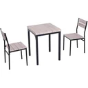 3-piece dining set seating group dining table set wooden table with 1 table + 2 chairs