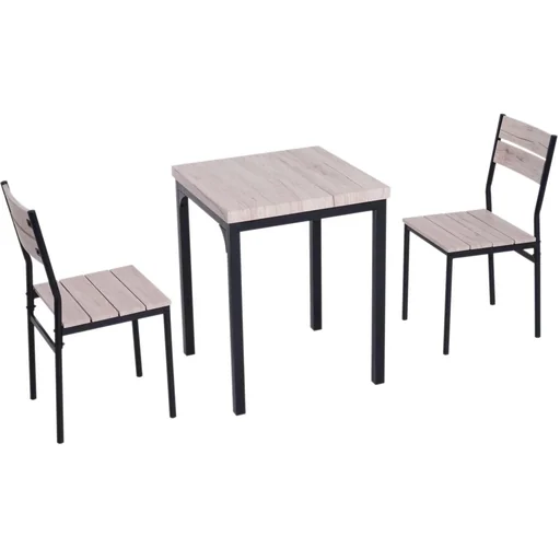 "3-piece dining set seating group dining table set wooden table with 1 table + 2 chairs image"