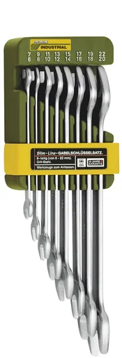 "Double open-end wrench set from 6 x 7 to 20 x 22 mm (8 pieces) image"
