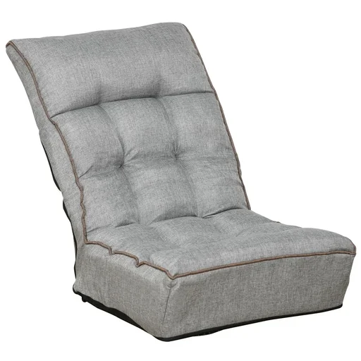 "Floor chair, floor armchair, seat cushion, backrest adjustable for living room, office, modern, grey, 60 x 90 x 73 cm image"