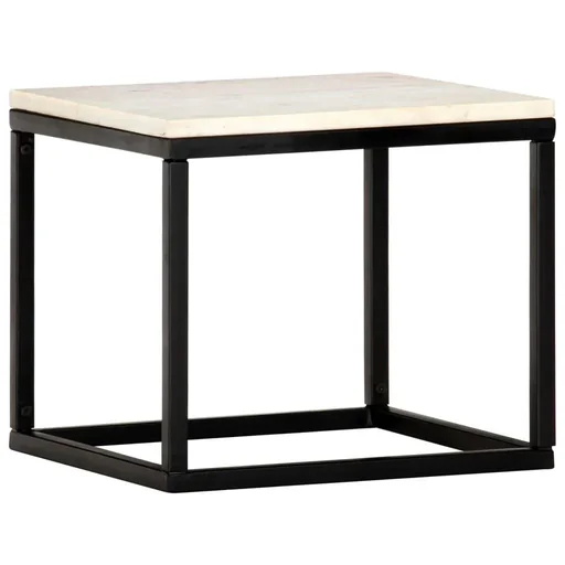 "Coffee table 40x40x35 cm real stone with white marble structure image"