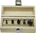 HM milling cutter set 5 pcs. with 42 mm shaft length in a wooden case