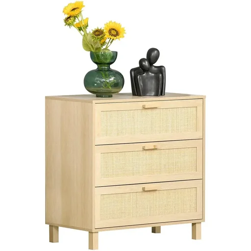 "Side cabinet with drawers natural image"
