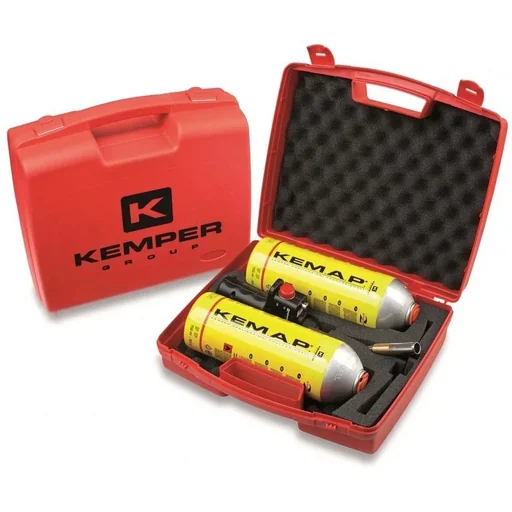 "Soldering iron brazing set in a case - 2400 °C - including 2 hard and soft solder cartridges image"