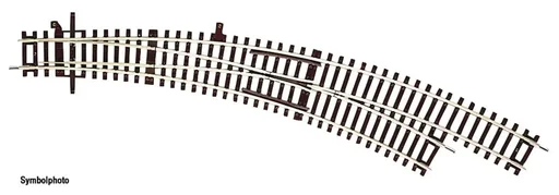"Curved switch right BWr3/4 without drive, radius of the main track and the branch track 419.6 mm (R3), curve angle 30° image"