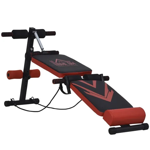 "Sit-up bench abdominal trainer with training ropes training bench multifunctional adjustable and foldable 120 kg load capacity steel image"