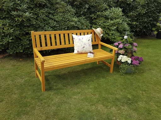 "Johanna 3-seater garden bench, honey brown image"