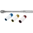 Torque wrench - 3/8 inch - 10-60 Nm - 40 cm + 3-piece socket set
