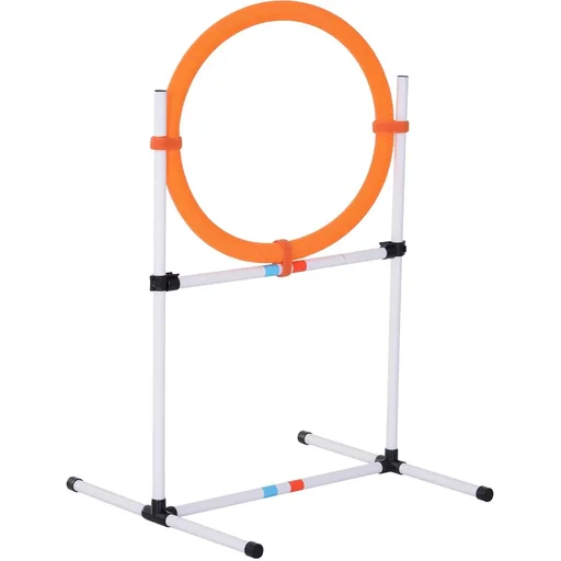 "Dog training set with jumping ring orange/white image"
