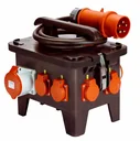 Construction site power distributor M3 connection CEE 400V, 32A, 4 sockets 230V, 1+1 CEE sockets 400V