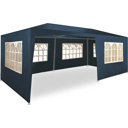 "Riminimet party tent with side walls and arched windows - blue - 3x6m image"