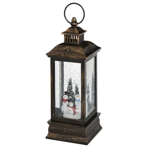 "Christmas snow lantern with Santa music light snow, glass ball lantern, 6h timer, metal 10.4 x 10.4 x 27.5 cm image"