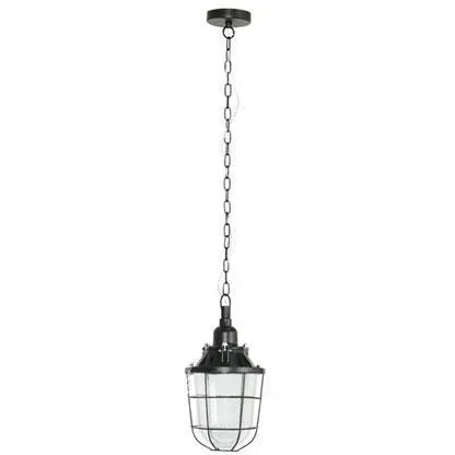 "Hanging lamp Storm XL Ship lamp industrial with wooden black 60W Ø 20 cm image"