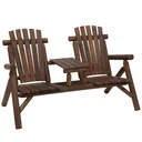 Garden bench with table, garden furniture, bench, 2 chairs, solid wood, brown, 156 x 83 x 95 cm