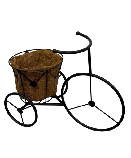 "Black plant stand in bicycle design image"