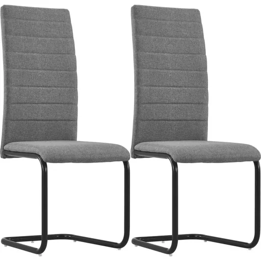 "Dining room chairs 2 pieces fabric light grey image"