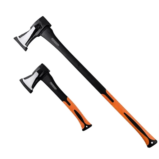 "Set of 2 axes - hatchet and splitting axe - carbon steel image"